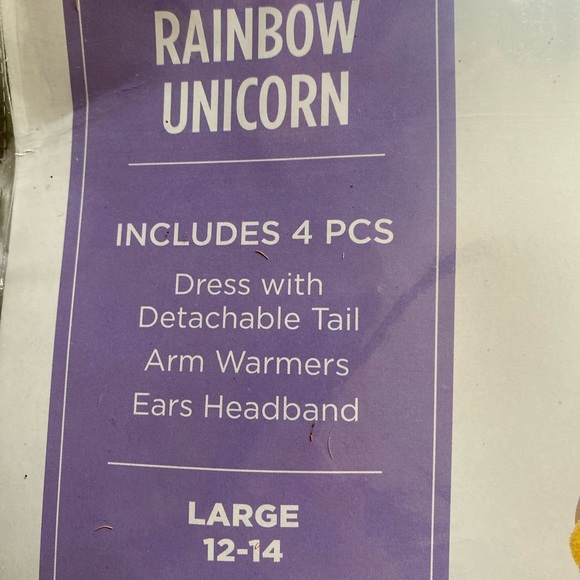 RAINBOW 🌈 UNICORN 4PC COSTUME SIZE GIRL LARGE (12-14) 🌟NWT🌟 - Picture 5 of 9